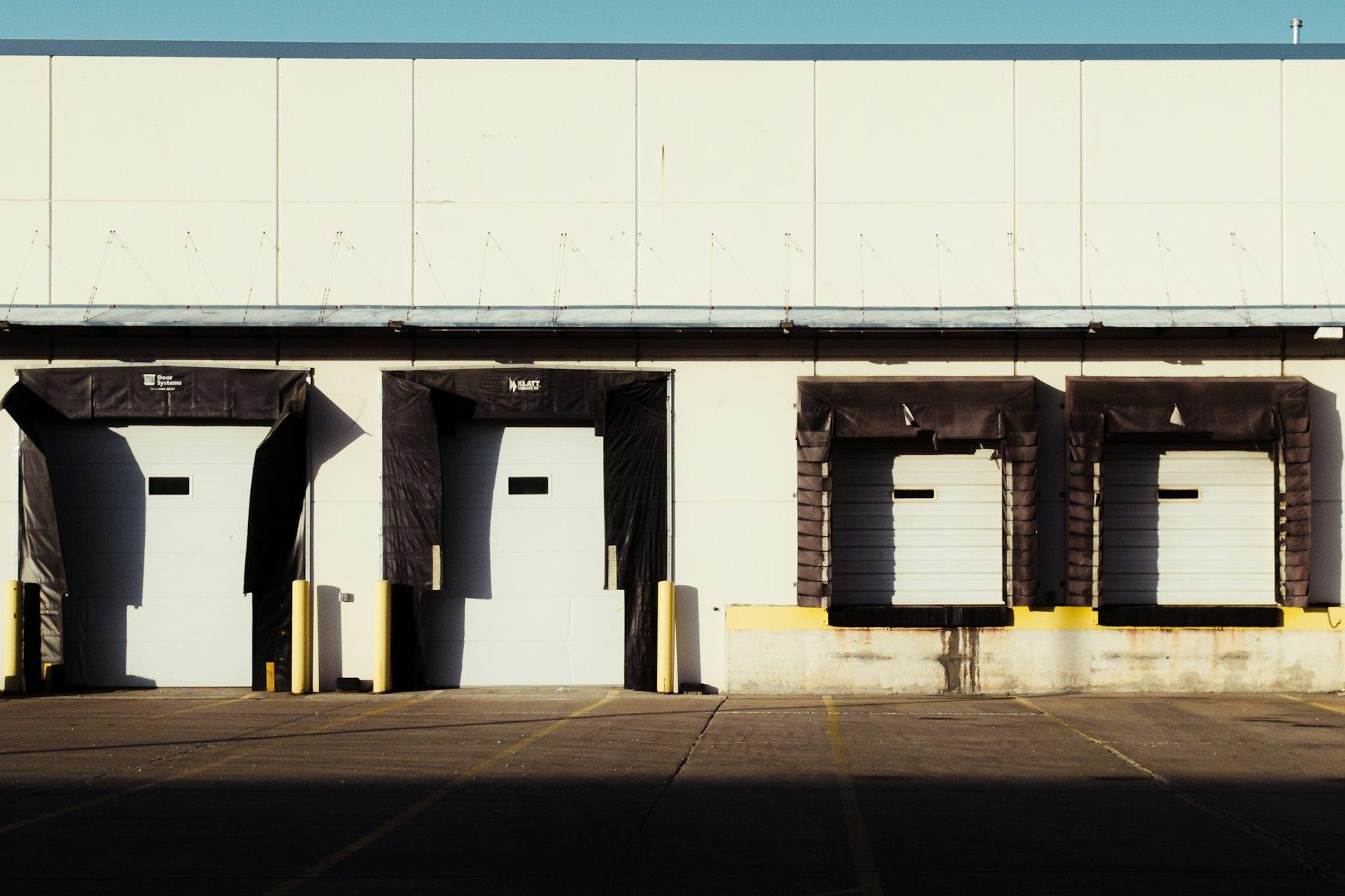 Loading dock doors at a distribution center